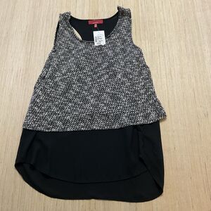 Saks Fifth Avenue Red Label Natural Mix Marbled Knit Tank Top Medium New USA